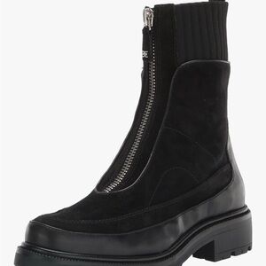 Sam Edelman Black Combat Boots with Zipper